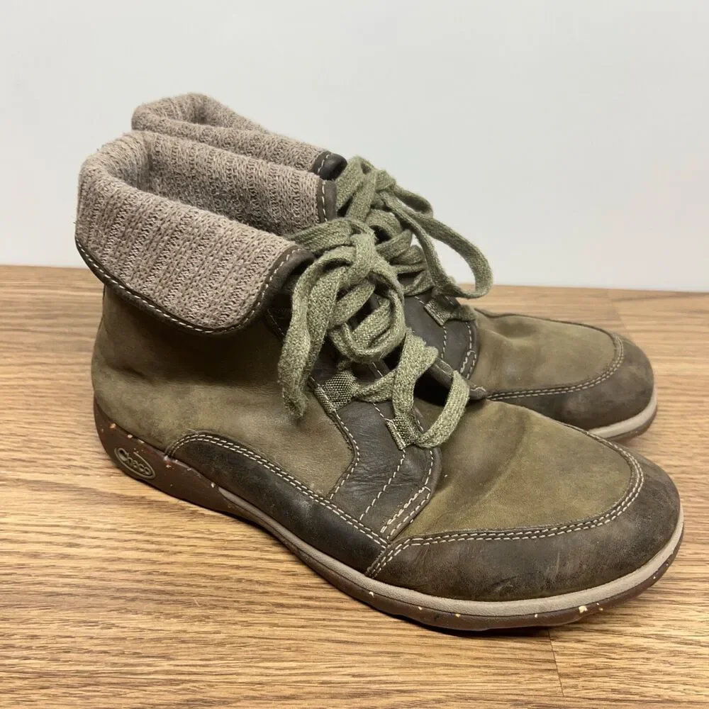 Chaco Barbary Boots Pinecone Hiking Outdoor Wool Lace‎ Up Womens Sz 9 Booties